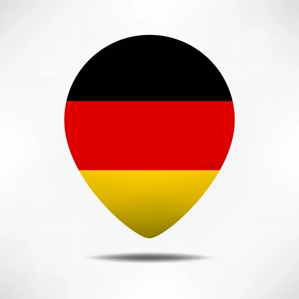 Německo Mapuje Vlajku Stínem Příznak Připínání — Stock fotografie