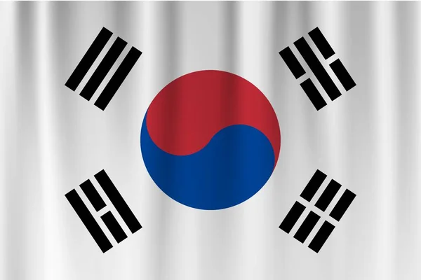 Векторный Флаг Южной Кореи Южная Корея Размахивает Флагом — стоковое фото