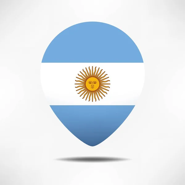 Argentina Mapa Ponteiros Bandeira Com Sombra Bandeira Pino — Fotografia de Stock