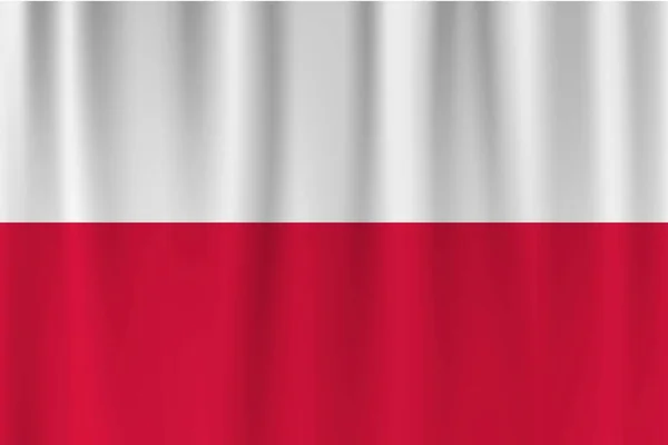 Bandera Del Vector Polonia Polonia Ondeando Bandera Fondo — Foto de Stock