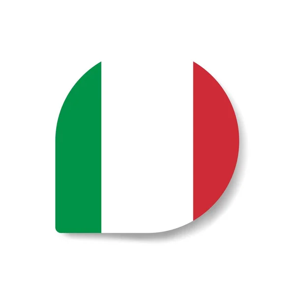 Włochy Upuść Ikonę Flagi Cieniem Białym Tle — Zdjęcie stockowe