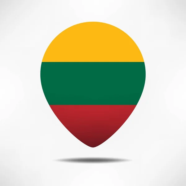 Lithuania Map Pointers Flag Shadow Pin Flag — Stock Photo, Image