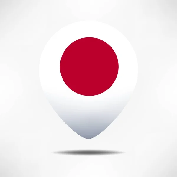 Japan Map Pointers Flag Shadow Pin Flag — Stock Photo, Image