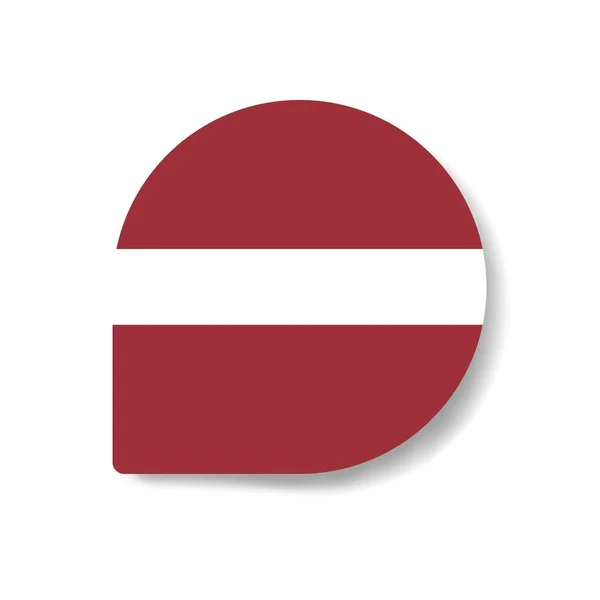 Латвия Падение Флага Значок Тенью Белом Фоне — стоковое фото