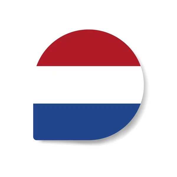 Nederland Drop Vlag Pictogram Met Schaduw Witte Achtergrond — Stockfoto