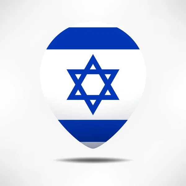 Israel Mapa Punteros Bandera Con Sombra Bandera Pin —  Fotos de Stock