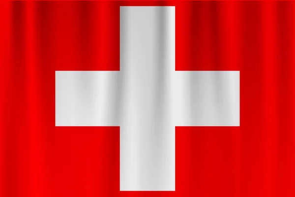 Векторний Прапор Швейцарії Швейцарія Махає Прапором — стокове фото
