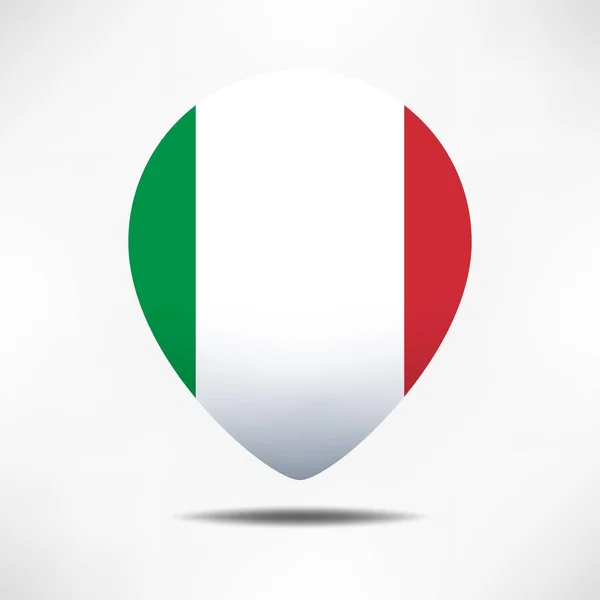 Itália Mapa Ponteiros Bandeira Com Sombra Bandeira Pino — Fotografia de Stock