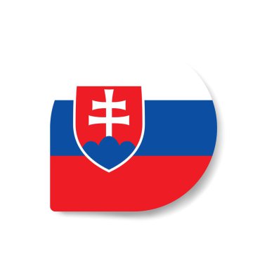 Beyaz arkaplanda gölgesi olan Slovakya bayrak simgesi.