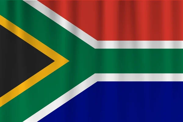 Vector Vlag Van Zuid Afrika Zuid Afrika Zwaaiende Vlag Achtergrond — Stockfoto