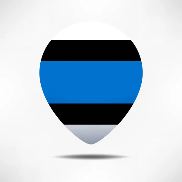 Estonia Mapa Punteros Bandera Con Sombra Bandera Pin —  Fotos de Stock