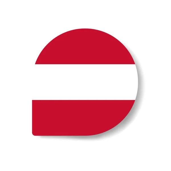 Austria Drop Flag Icon Mit Schatten Auf Weißem Hintergrund — Stockfoto