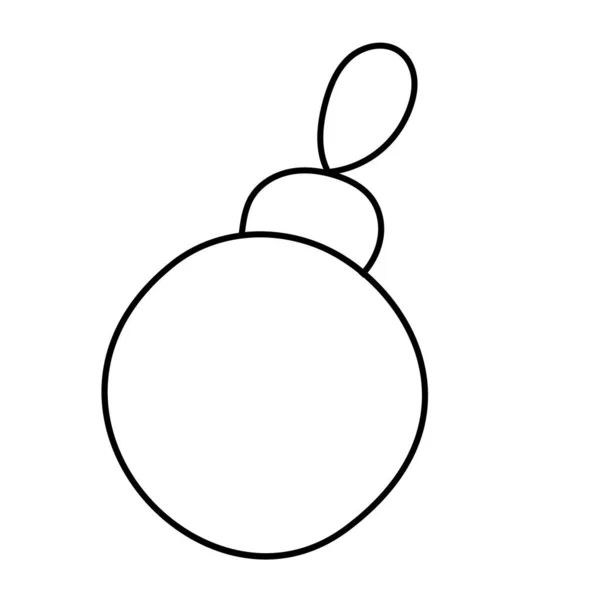 Різдвяна ялинка іграшковий м'яч контур каракуля кліп мистецтва вектор — стоковий вектор