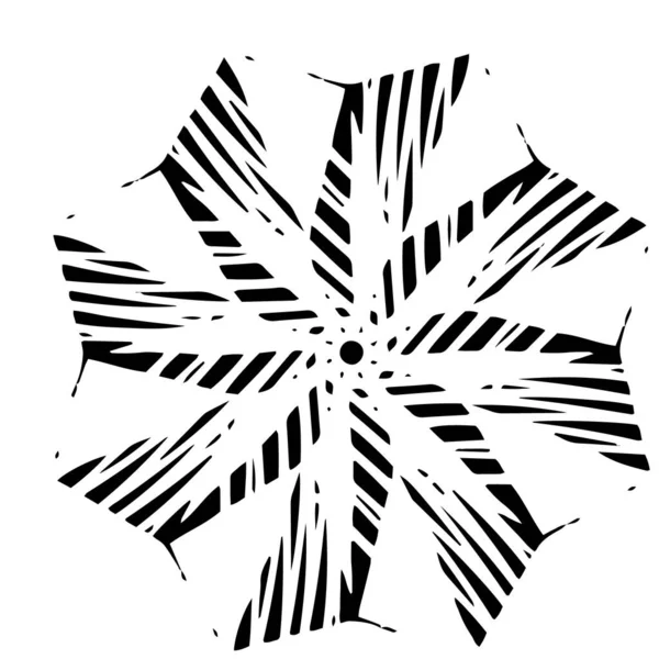 Met de hand getrokken prachtige sneeuwvlok. decor element. monochroom. vector doodle — Stockvector