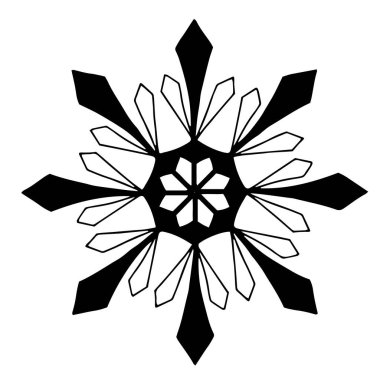 Güzel el yapımı fantezi kar tanesi. Sanat vektör ögesini kopyala