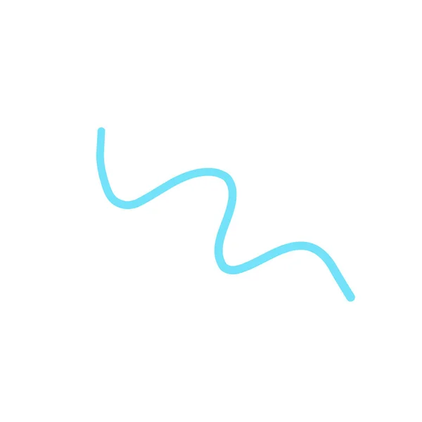 Синя хвиля, вигнута каракулева лінія. векторна ілюстрація прикраса — стоковий вектор