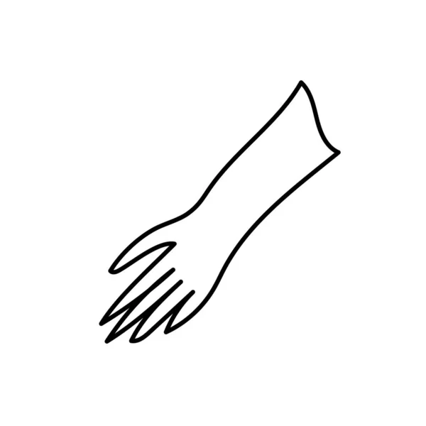 Guantes icono de línea delgada. estilo garabato dibujado a mano. Guante de jardín vector ilustración aislado en blanco. — Archivo Imágenes Vectoriales