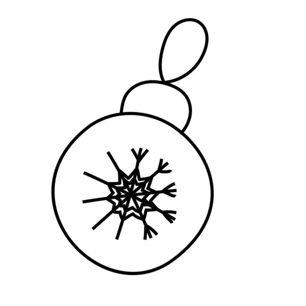 Weihnachtsbaum Spielzeug Kugel Umriss Doodle Clip Art Vektor — Stockvektor