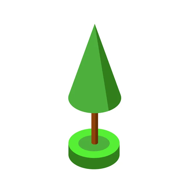 Zelený ismetric strom vektor ilustrační prvek pro herní design. — Stockový vektor