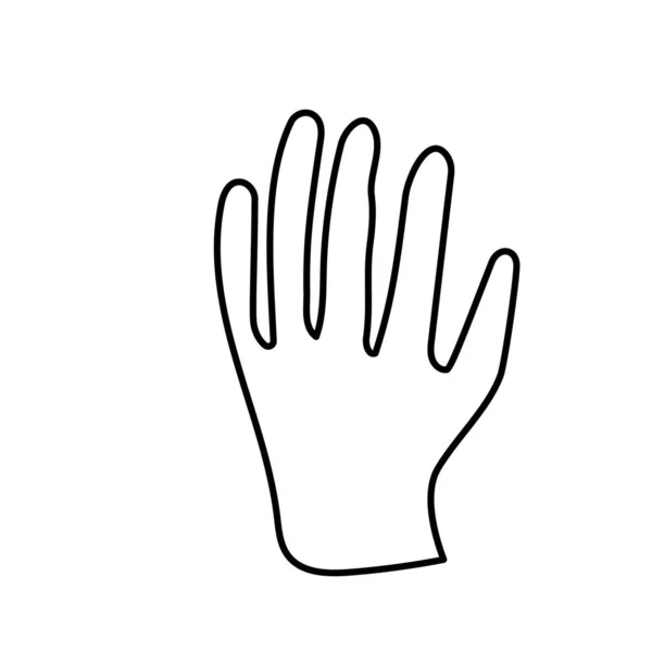 Значок тонкой линии перчаток. doodle style hand drawn. Векторная иллюстрация садовых перчаток на белом фоне. — стоковый вектор