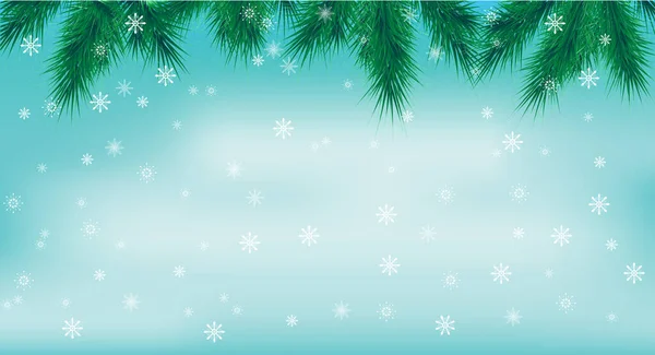 Bannière avec branches vectorielles d'arbre de Noël et espace pour le texte . — Image vectorielle