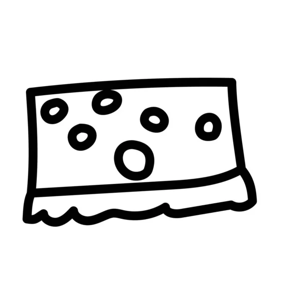 Sponge for washing dishes and cleaning. vector hand drawn doodle style element — 图库矢量图片