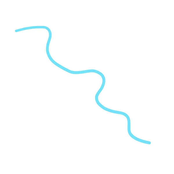 Blue wave, curved doodle line. vector illustration decoration — Stock Vector
