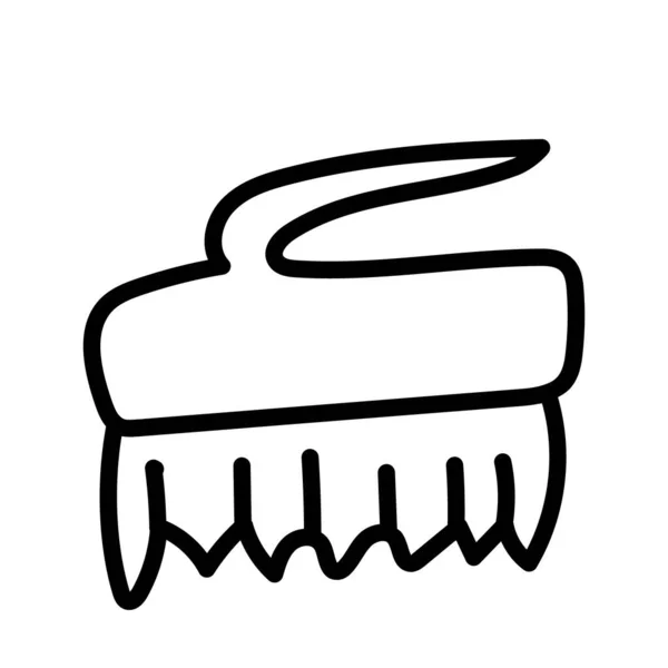 Brosse de nettoyage. vecteur dessiné à la main élément de style doodle — Image vectorielle
