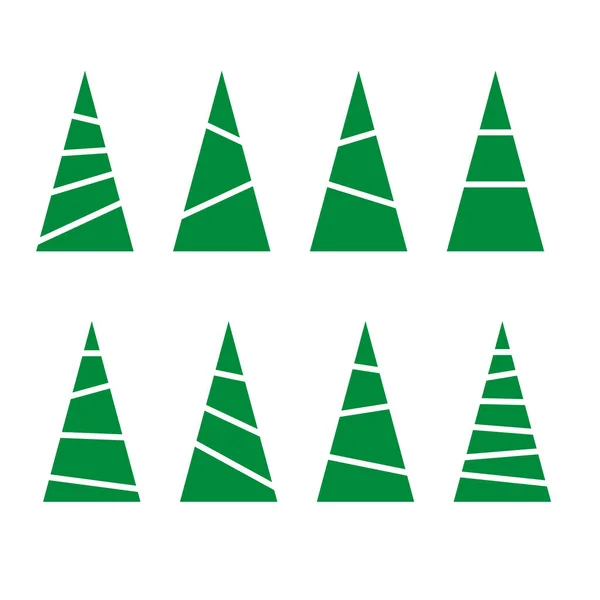 Baum Set von abstrakten geometrischen Weihnachtsbäumen — Stockvektor