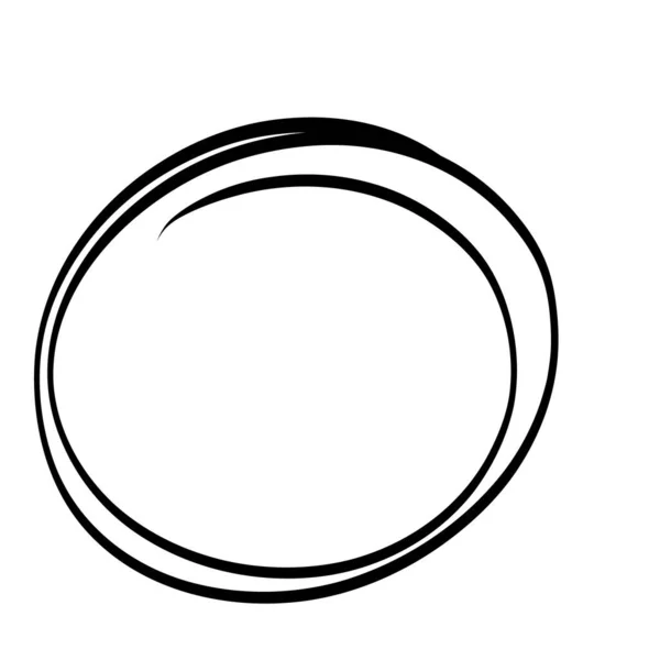 Handgezeichnete Federzeichnung Kreise Vektor auf Notizseite eingestellt — Stockvektor
