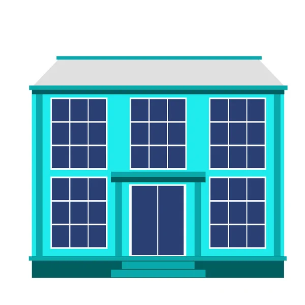 Město byt Dům vektor barevný plochý styl ikona — Stockový vektor