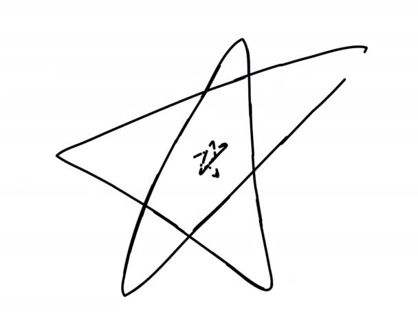 Self drawing outline animation of continuous one line drawing of a star — Stock Video