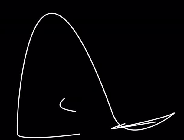 Αφηρημένες γραμμές Κινούμενα ματ doodle με στυλό στυλ εγκεφαλικό επεισόδιο άλφα κανάλι — Αρχείο Βίντεο