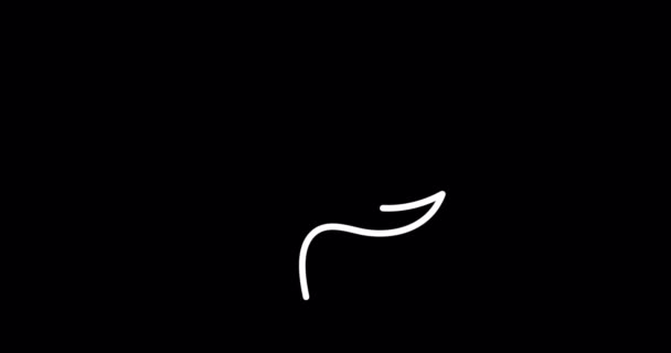 Desenho contínuo de uma linha. Logotipo de pássaro voador. ilustração flor preta e branca. Conceito para logotipo, cartão, banner, cartaz, folheto — Vídeo de Stock