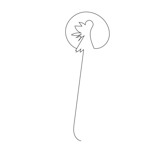 Περίγραμμα μία γραμμή άνοιξη λουλούδι doodle ζωγραφισμένα στο χέρι — Διανυσματικό Αρχείο
