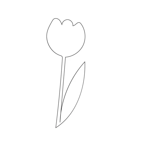 Osnovy jeden řádek jarní květina čmáranice ručně kreslené — Stockový vektor