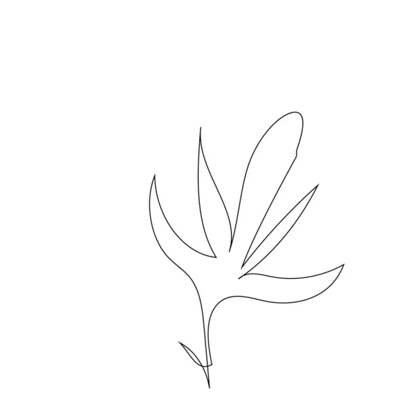 Delinear uma linha de flor de primavera doodle handdrawn — Vetor de Stock