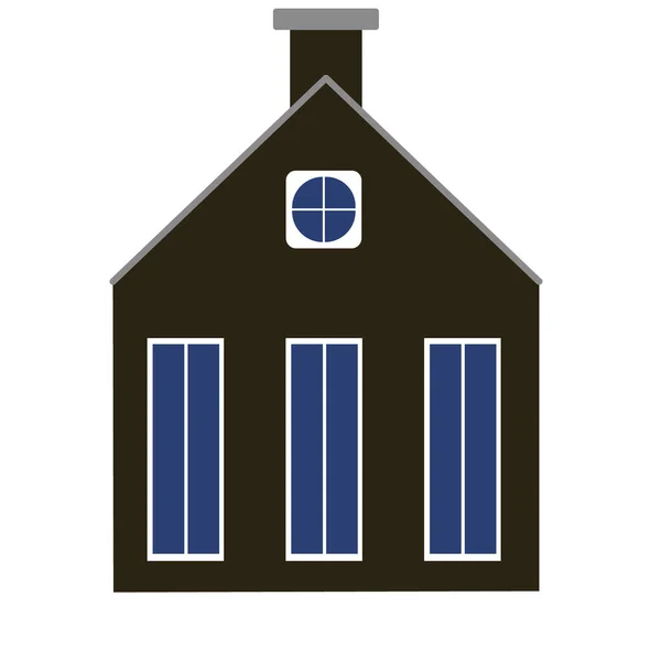 Stad flat House vector kleurrijke platte stijl icoon — Stockvector