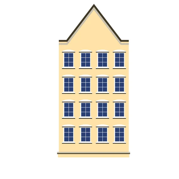 Cidade plana vetor casa colorido ícone de estilo plano —  Vetores de Stock