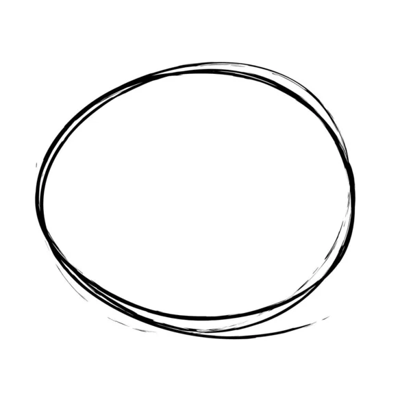 Grungy round scribble circle handdraw vector clipart illustration — 스톡 벡터