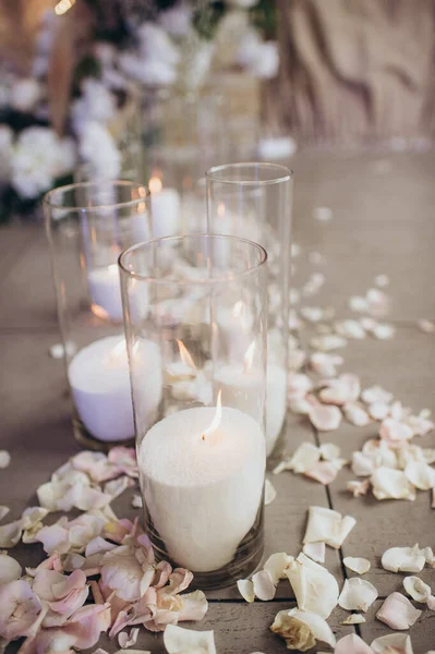Bulk Candles Close Wedding Ceremony — Stock Photo, Image