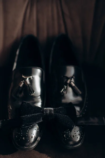 Sapatos Masculinos Gravata Arco — Fotografia de Stock