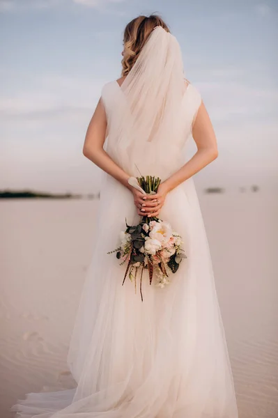Brautstrauß Weiß Und Rosa Zarten Pastelltönen — Stockfoto