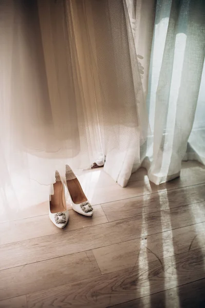 Manolo Blahnik Haute Couture Невесты Дизайнерские Туфли — стоковое фото
