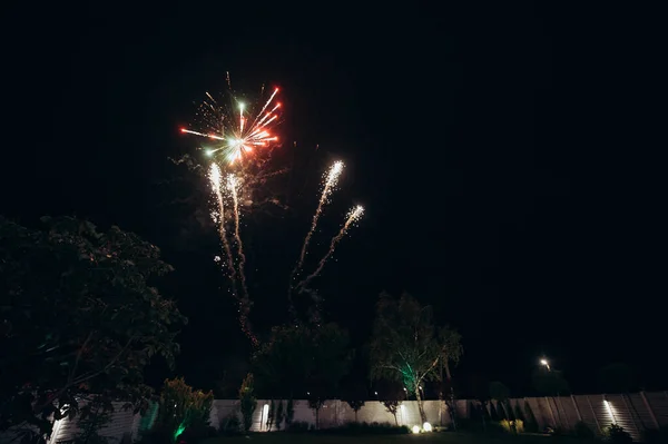 Fireworks Night Sky City — Stock Photo, Image