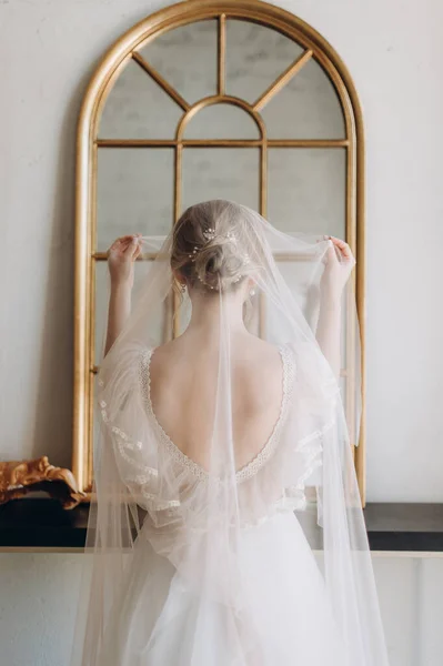 Noiva Vestido Noiva Branco — Fotografia de Stock