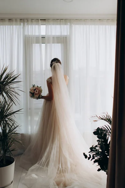 Bride Wedding Dress Front Window — Fotografia de Stock