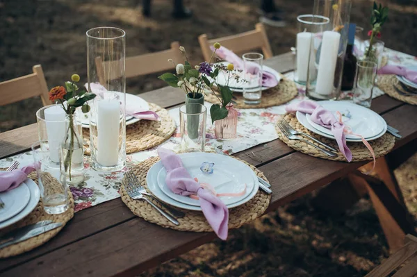 Banquet Table Setting Wedding — Foto de Stock