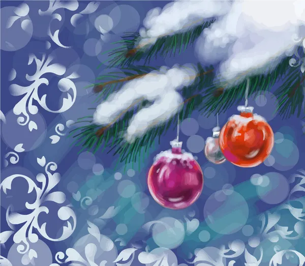Christmas Balls Christmas Tree — Stock Vector