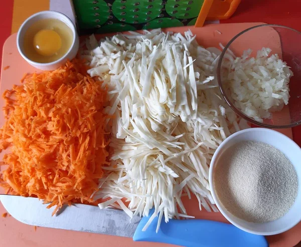 Sebze Krepleri Için Malzemeler Tahtada — Stok fotoğraf